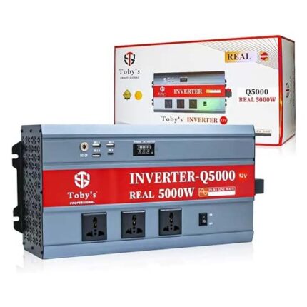 Toby's Q5000W Power Inverter,12V DC to AC 220V Output with 3 AC Outlets and 4 USB Port,LCD Display Car Inverter for Power Converter Outdoor Activities,Emergency