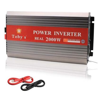 Toby's 2000W Power Inverter,12V DC to AC 220V Output with 1 AC Outlets and 1 USB Port,LCD Display Car Inverter for Power Converter Outdoor Activities,Emergency