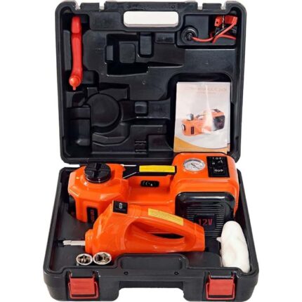 Electric Car Jack Kit 5 Ton 3 in 1 Hydraulic Floor Jack with Tire Inflator Pump LED Flashlight and Electric Impact Wrench Car Repair Tool Kit for Car SUV Truck Lift Tire Change